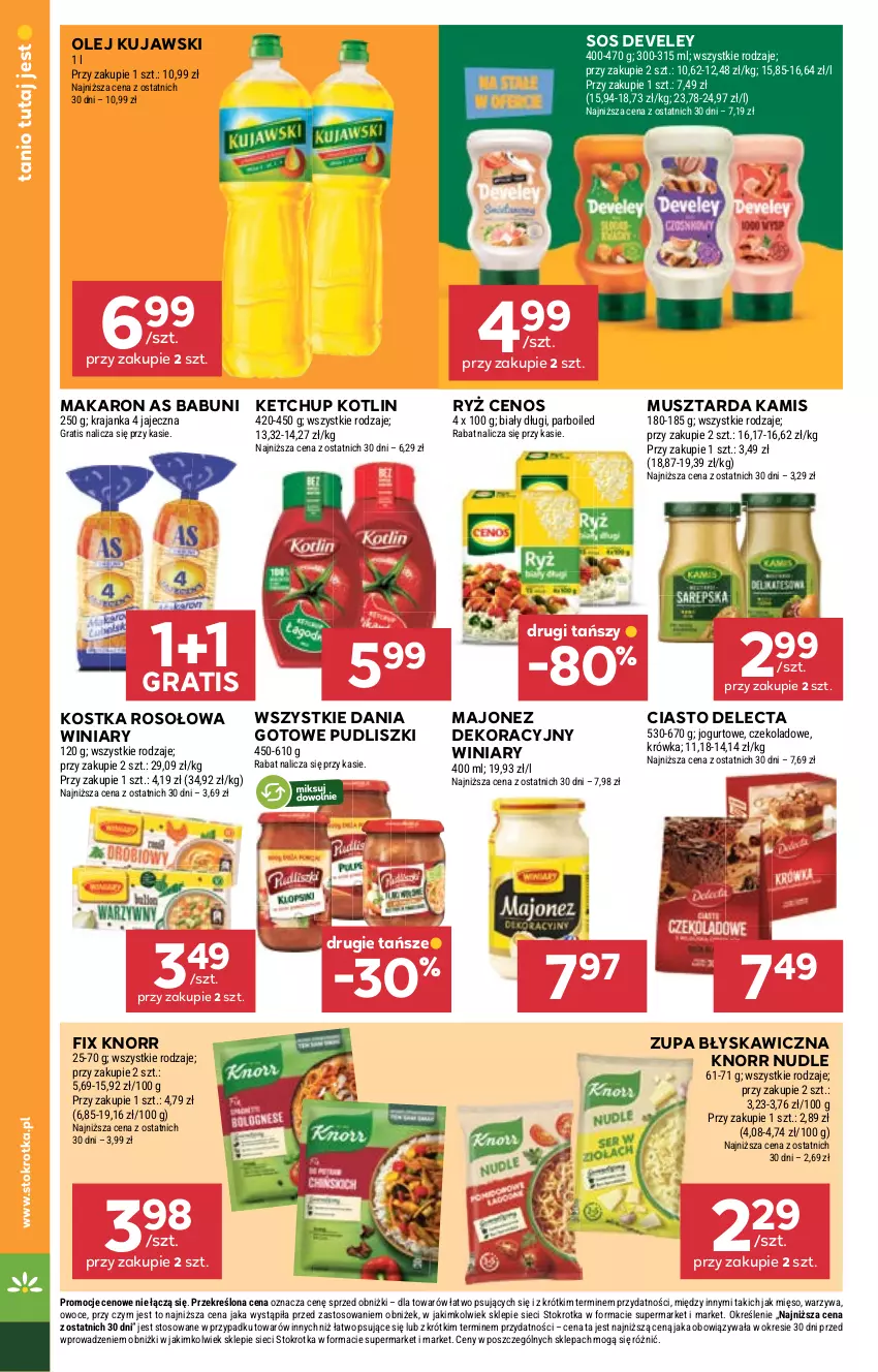 Gazetka promocyjna Stokrotka - Market - ważna 25.09 do 01.10.2025 - strona 16 - produkty: Babuni, Cenos, Dania gotowe, Delecta, Gra, Jogurt, Kamis, Ketchup, Knorr, Kotlin, Kujawski, Majonez, Makaron, Mięso, Mus, Musztarda, Olej, Owoce, Pudliszki, Ryż, Sos, Warzywa, Winiary, Zupa