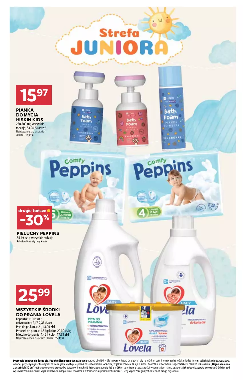 Gazetka promocyjna Stokrotka - Market - ważna 25.09 do 01.10.2025 - strona 29 - produkty: Lovela, Mięso, Mleczko, Mleczko do prania, Owoce, Pieluchy, Płyn do płukania, Proszek do prania, Warzywa