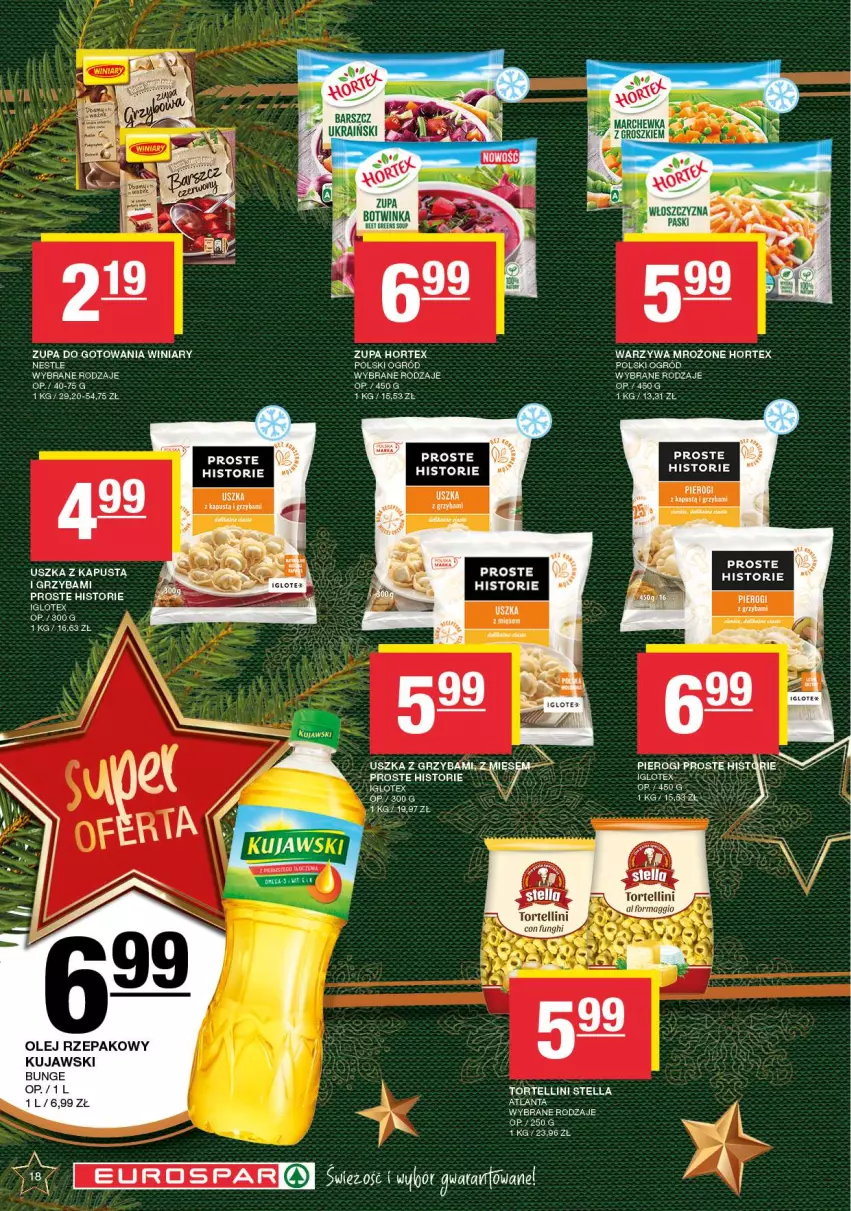 Gazetka promocyjna Spar - EuroSpar - ważna 09.12 do 19.12.2024 - strona 18 - produkty: Hortex, Inka, Kapustą, Kujawski, Maggi, Ogród, Olej, Olej rzepakowy, Pierogi, Warzywa, Winiary, Zupa