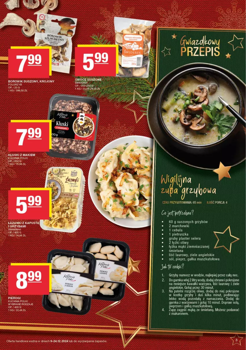 Gazetka promocyjna Spar - EuroSpar - ważna 09.12 do 19.12.2024 - strona 3 - produkty: Gałka, Grzyby, Kapustą, Kawa, Laur, LG, Makaron, Mus, Pieprz, Pierogi, Pietruszka, Por, Sól, Warzywa, Ziele angielskie