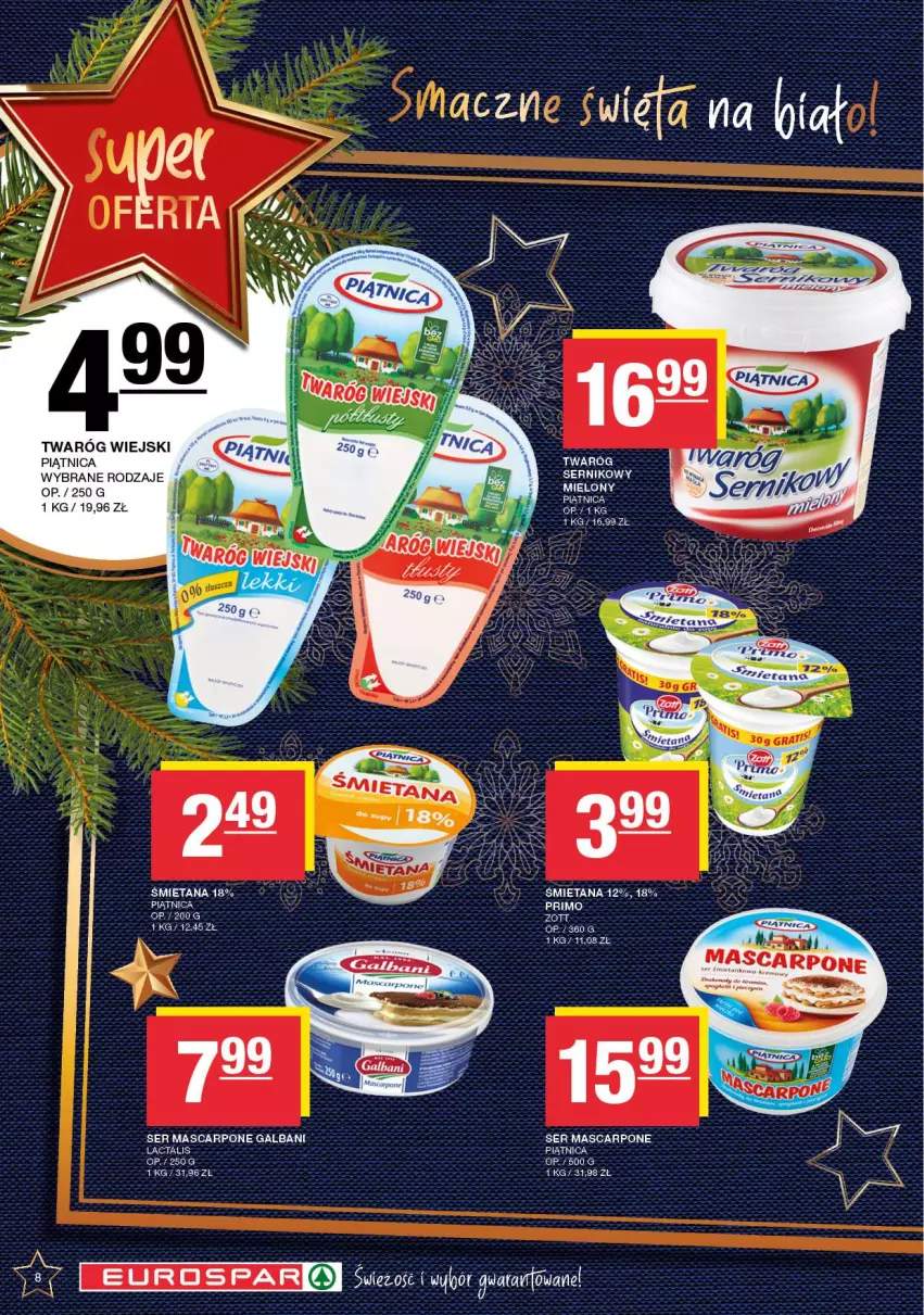 Gazetka promocyjna Spar - EuroSpar - ważna 09.12 do 19.12.2024 - strona 8 - produkty: Galbani, Mascarpone, Piątnica, Ser, Twaróg