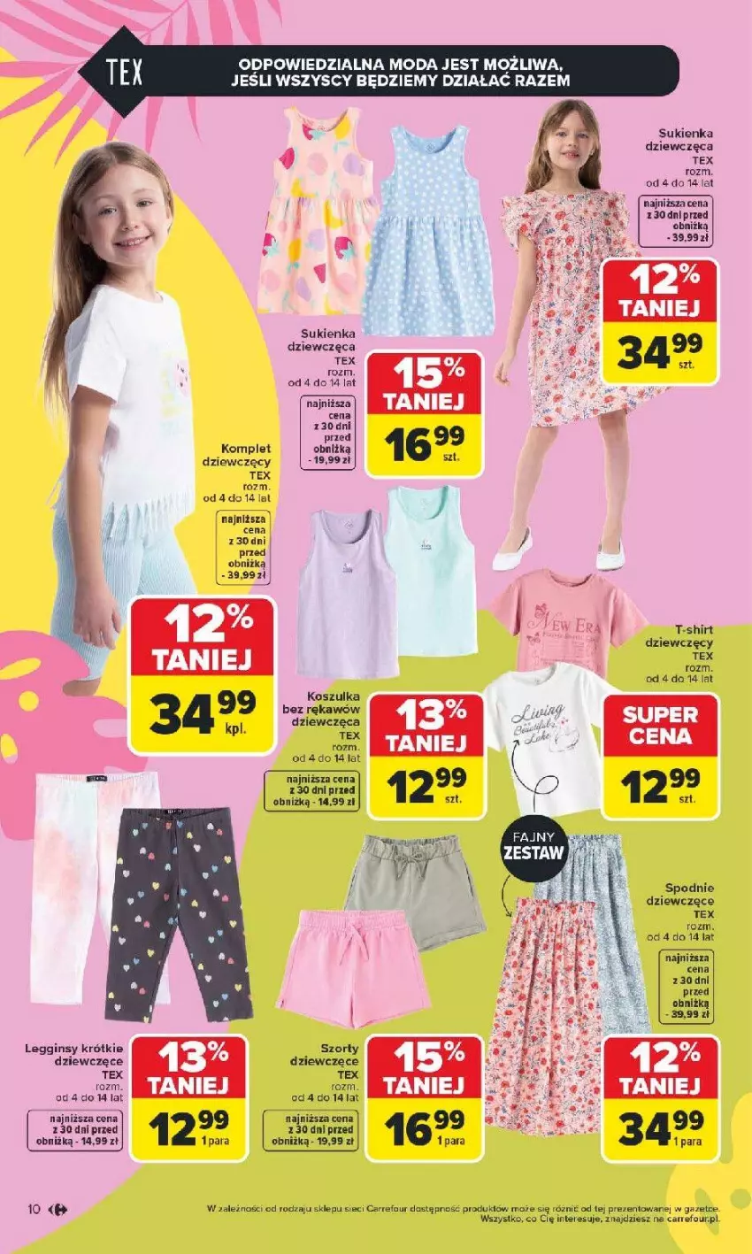 Gazetka promocyjna Carrefour - Gazetka Łap super okazje od poniedziałku! - ważna 11.05 do 23.05.2026 - strona 10 - produkty: Gin, Kosz, Koszulka, Legginsy, Moda, Spodnie, Sukienka, Szorty