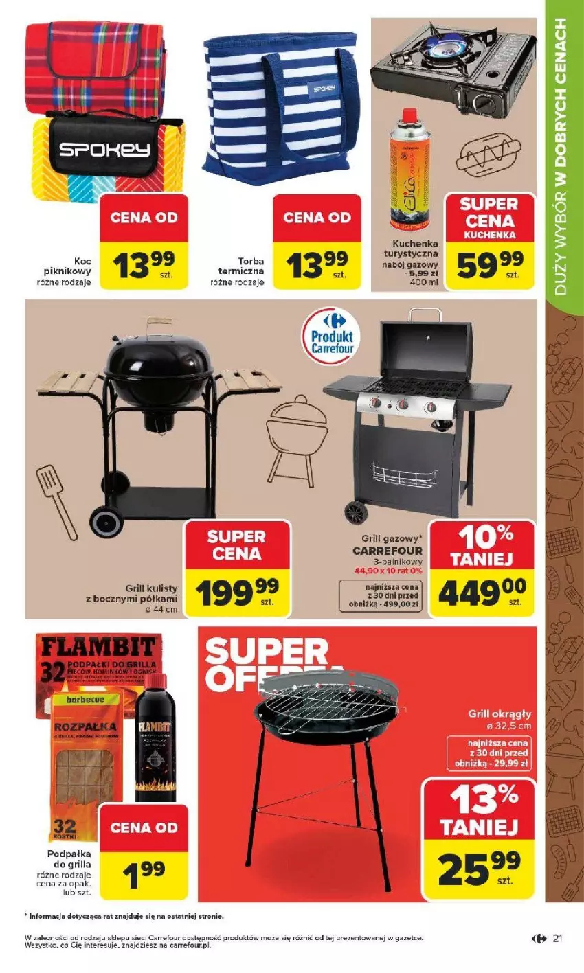 Gazetka promocyjna Carrefour - Gazetka Łap super okazje od poniedziałku! - ważna 11.05 do 23.05.2026 - strona 21 - produkty: Grill, Grill gazowy, Koc, Półka, Torba
