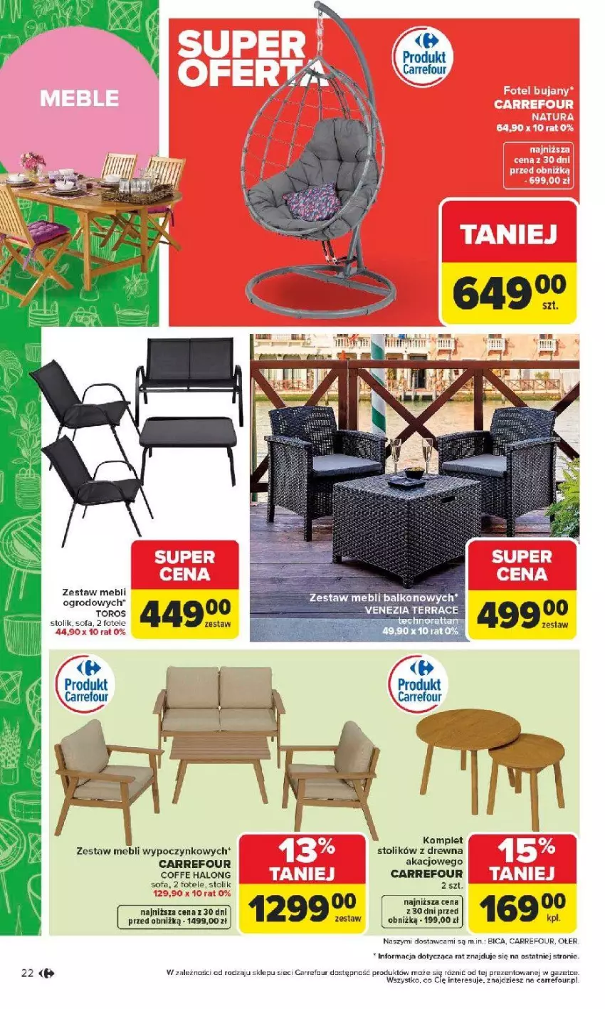 Gazetka promocyjna Carrefour - Gazetka Łap super okazje od poniedziałku! - ważna 11.05 do 23.05.2026 - strona 22 - produkty: Fa, Fotel, Halo, Sofa, Stolik