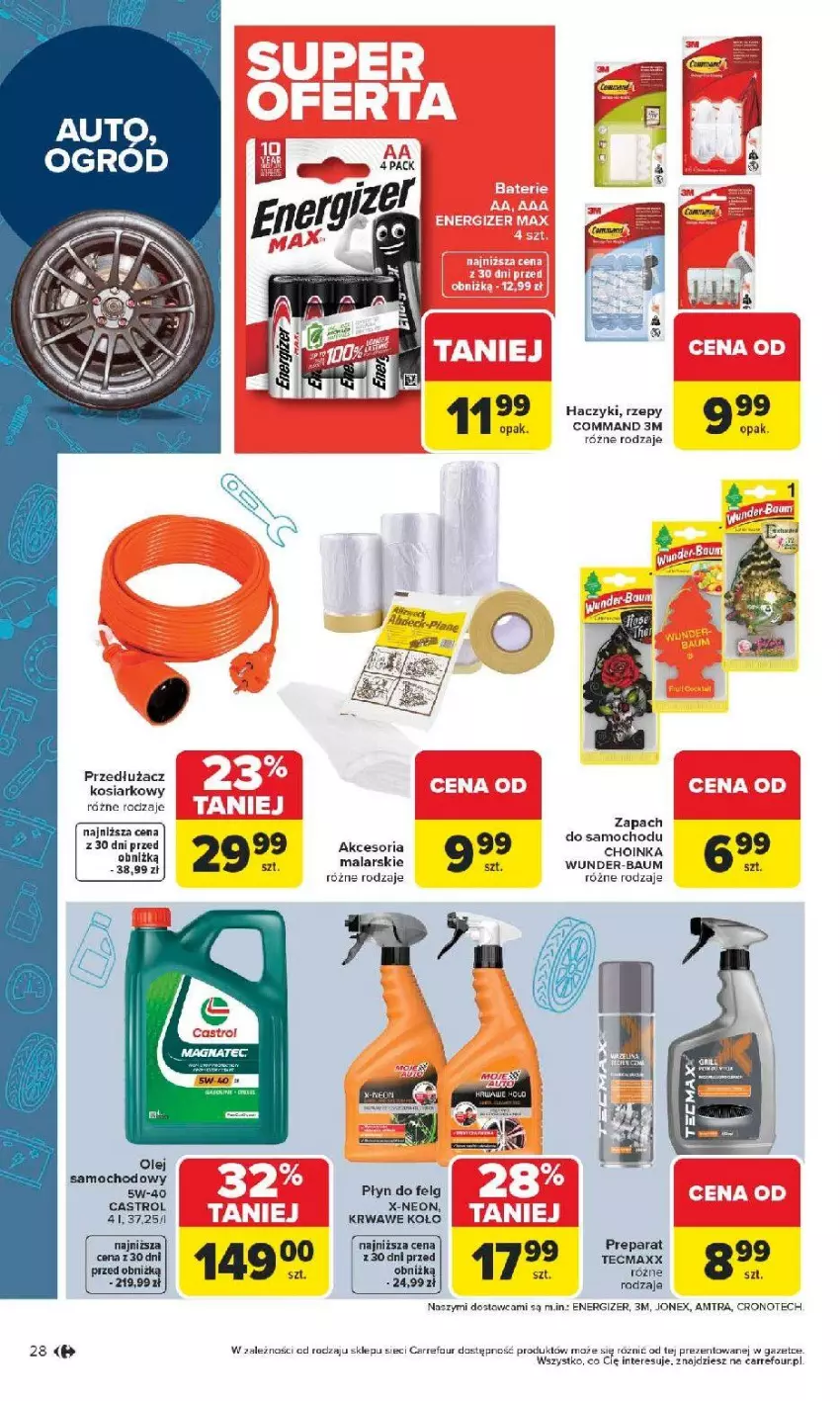 Gazetka promocyjna Carrefour - Gazetka Łap super okazje od poniedziałku! - ważna 11.05 do 23.05.2026 - strona 28 - produkty: Castrol, Choinka, Energizer, Haczyk, Inka, LG, Olej