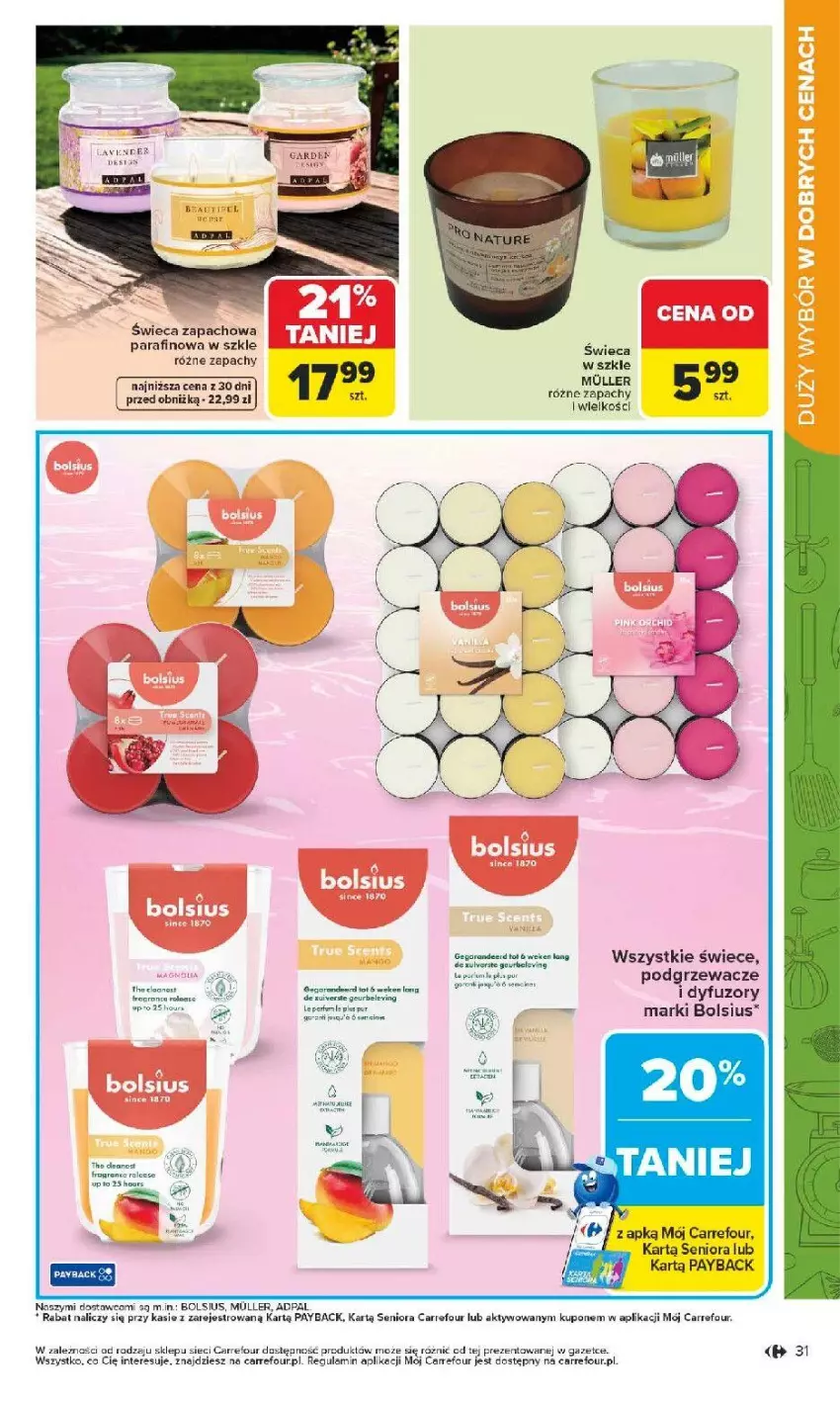 Gazetka promocyjna Carrefour - Gazetka Łap super okazje od poniedziałku! - ważna 11.05 do 23.05.2026 - strona 31 - produkty: Bols, Bolsius, Gin, Podgrzewacze, Por, Pur, Ser