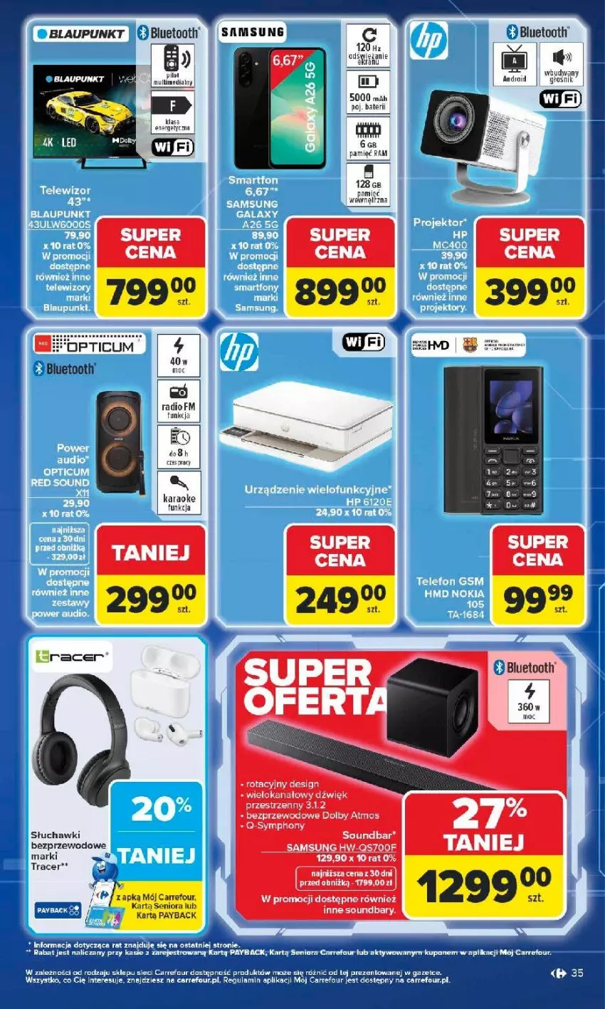 Gazetka promocyjna Carrefour - Gazetka Łap super okazje od poniedziałku! - ważna 11.05 do 23.05.2026 - strona 35 - produkty: Głośnik, Samsung, Słuchawki, Soundbar