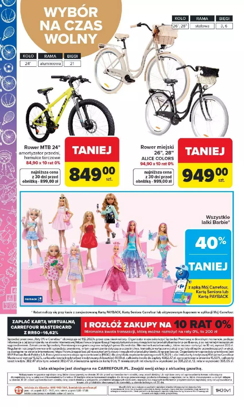 Gazetka promocyjna Carrefour - Gazetka Łap super okazje od poniedziałku! - ważna 11.05 do 23.05.2026 - strona 36 - produkty: Barbie, Fa, Gra, Kosz, Miecz, Por, Rower, Sok, Tran