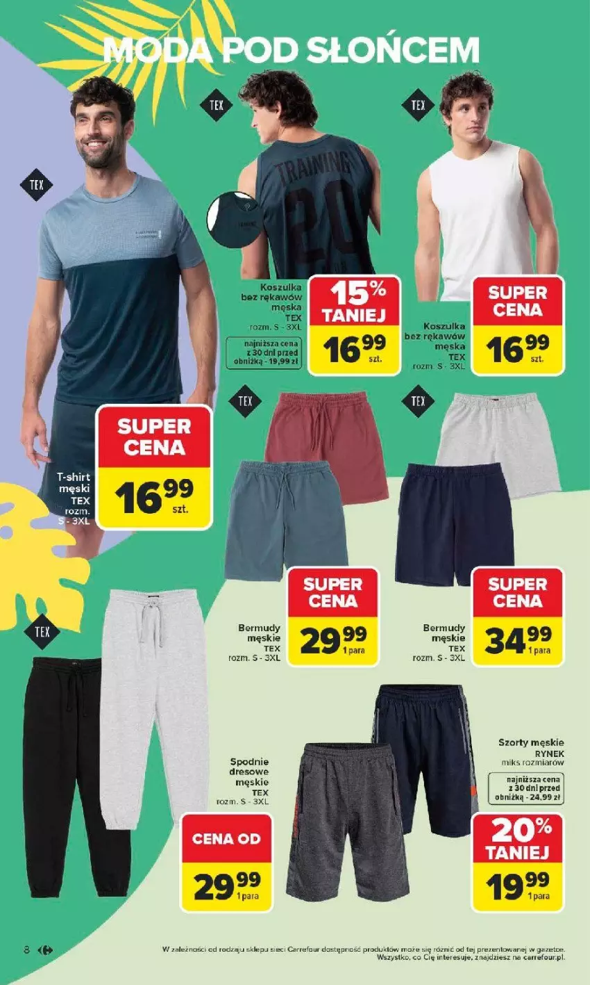 Gazetka promocyjna Carrefour - Gazetka Łap super okazje od poniedziałku! - ważna 11.05 do 23.05.2026 - strona 8 - produkty: Bermudy, Dres, Kosz, Koszulka, Spodnie, Szorty, T-shirt