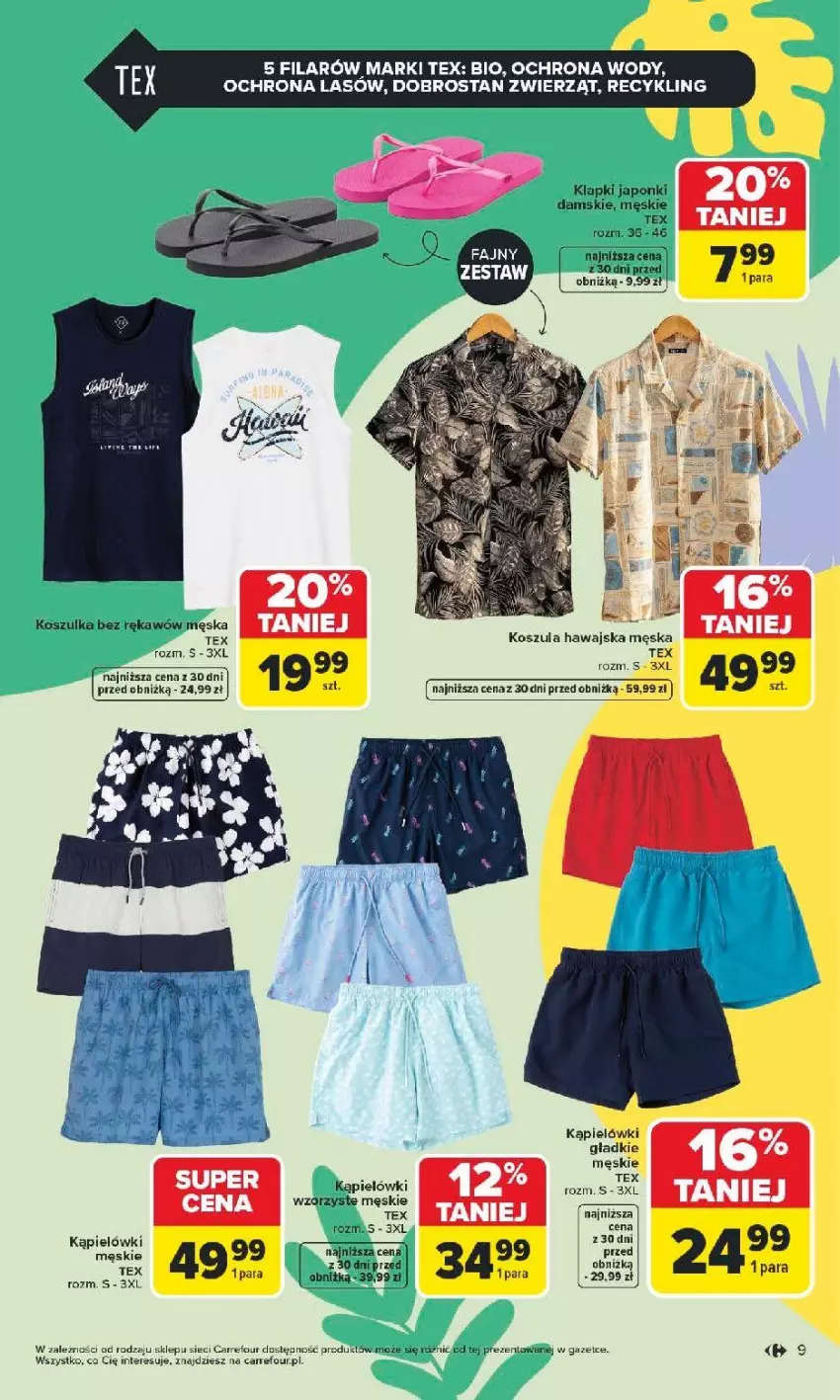 Gazetka promocyjna Carrefour - Gazetka Łap super okazje od poniedziałku! - ważna 11.05 do 23.05.2026 - strona 9 - produkty: Fa, Klapki, Kosz, Koszula, Koszulka