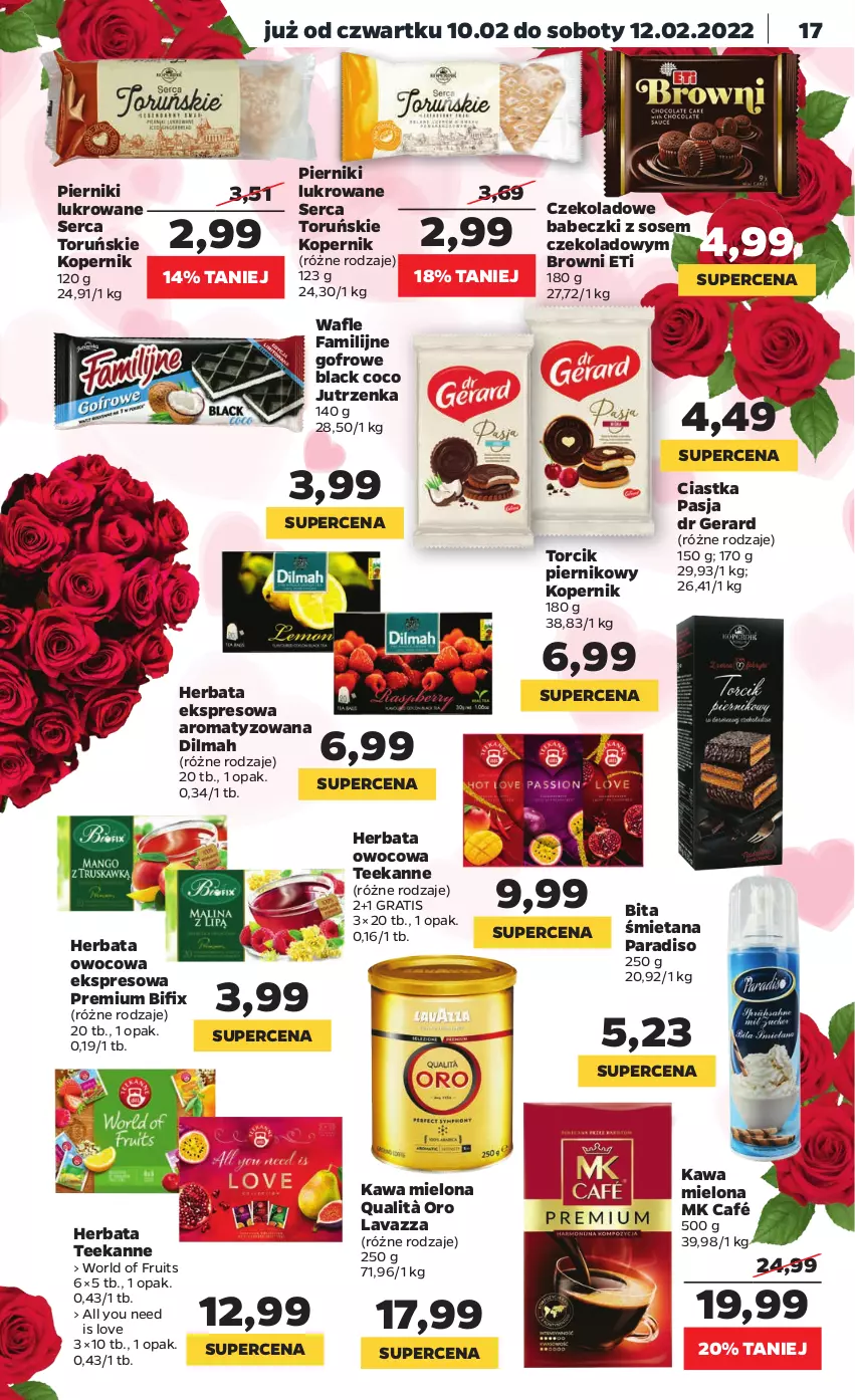 Gazetka promocyjna Netto - Gazetka spożywcza - ważna 07.02 do 12.02.2022 - strona 17 - produkty: Babeczki, Ciastka, Dilmah, Dr Gerard, Fa, Gra, Herbata, Herbata owocowa, Jutrzenka, Kawa, Kawa mielona, Lack, Lavazza, Piernik, Ser, Sos, Teekanne, Wafle