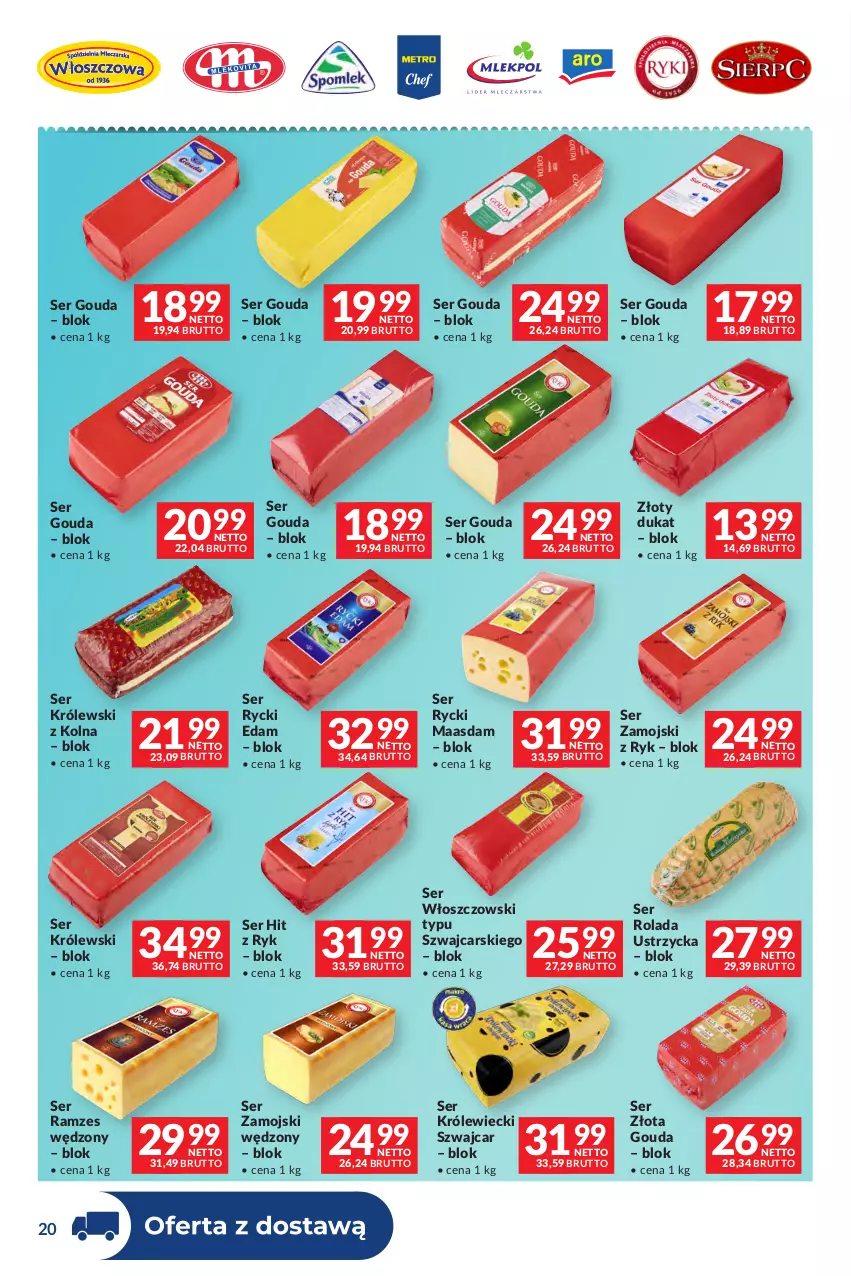 Gazetka promocyjna Makro - Dystrybucja do sklepów - ważna 07.07 do 03.08.2026 - strona 20 - produkty: Cars, Edam, Gouda, Królewski, Maasdam, Rolada, Rolada Ustrzycka, Rycki Edam, Ser, Ser Królewiecki, Włoszczowski, Złoty dukat