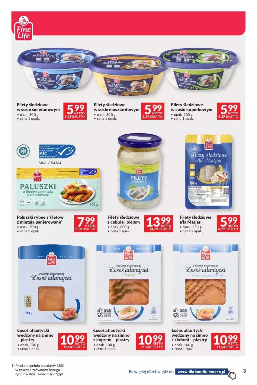 Gazetka promocyjna Makro - Dystrybucja do sklepów - ważna 07.07 do 03.08.2026 - strona 3 - produkty: Matjas, Mintaj, Mus, Olej, Paluszki rybne, Sos