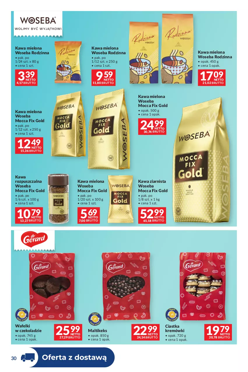 Gazetka promocyjna Makro - Dystrybucja do sklepów - ważna 07.07 do 03.08.2026 - strona 30 - produkty: Ciastka, Kawa, Kawa mielona, Kawa rozpuszczalna, Kawa ziarnista, Mocca Fix Gold, Woseba