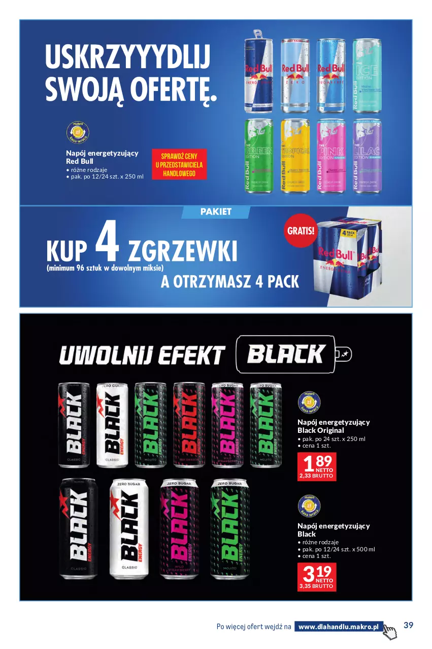 Gazetka promocyjna Makro - Dystrybucja do sklepów - ważna 07.07 do 03.08.2026 - strona 39 - produkty: Gin, Lack, Napój, Red Bull