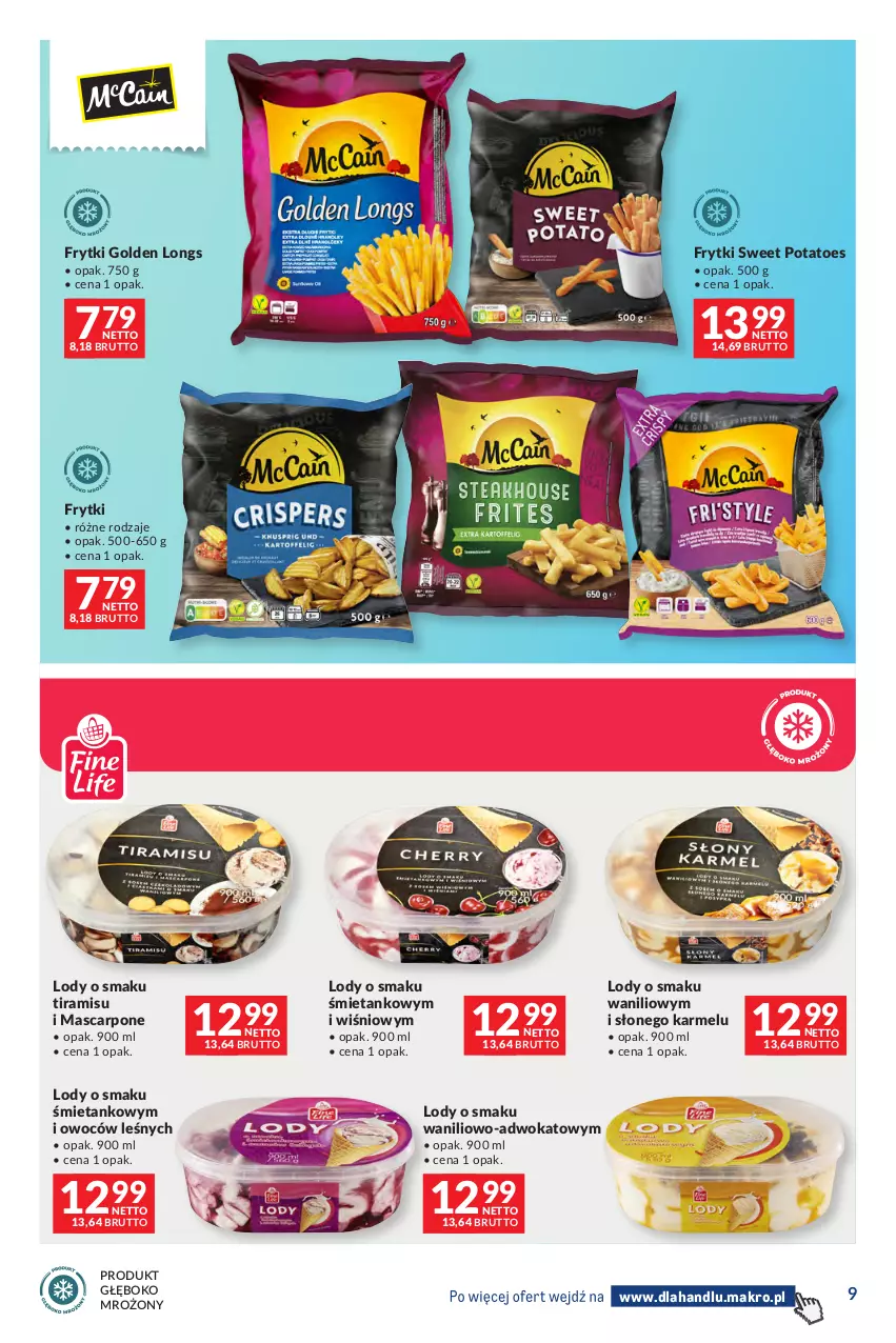 Gazetka promocyjna Makro - Dystrybucja do sklepów - ważna 07.07 do 03.08.2026 - strona 9 - produkty: Frytki, Lody, Mascarpone