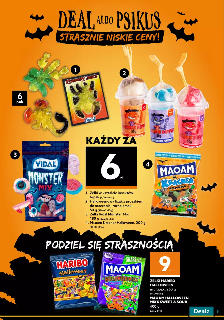 Gazetka promocyjna Dealz - NOWA GAZETKADEALMAGEDON! ATAK NISKICH CEN! - ważna 21.09 do 04.10.2022 - strona 5 - produkty: Haribo, Lizaki, Syrop