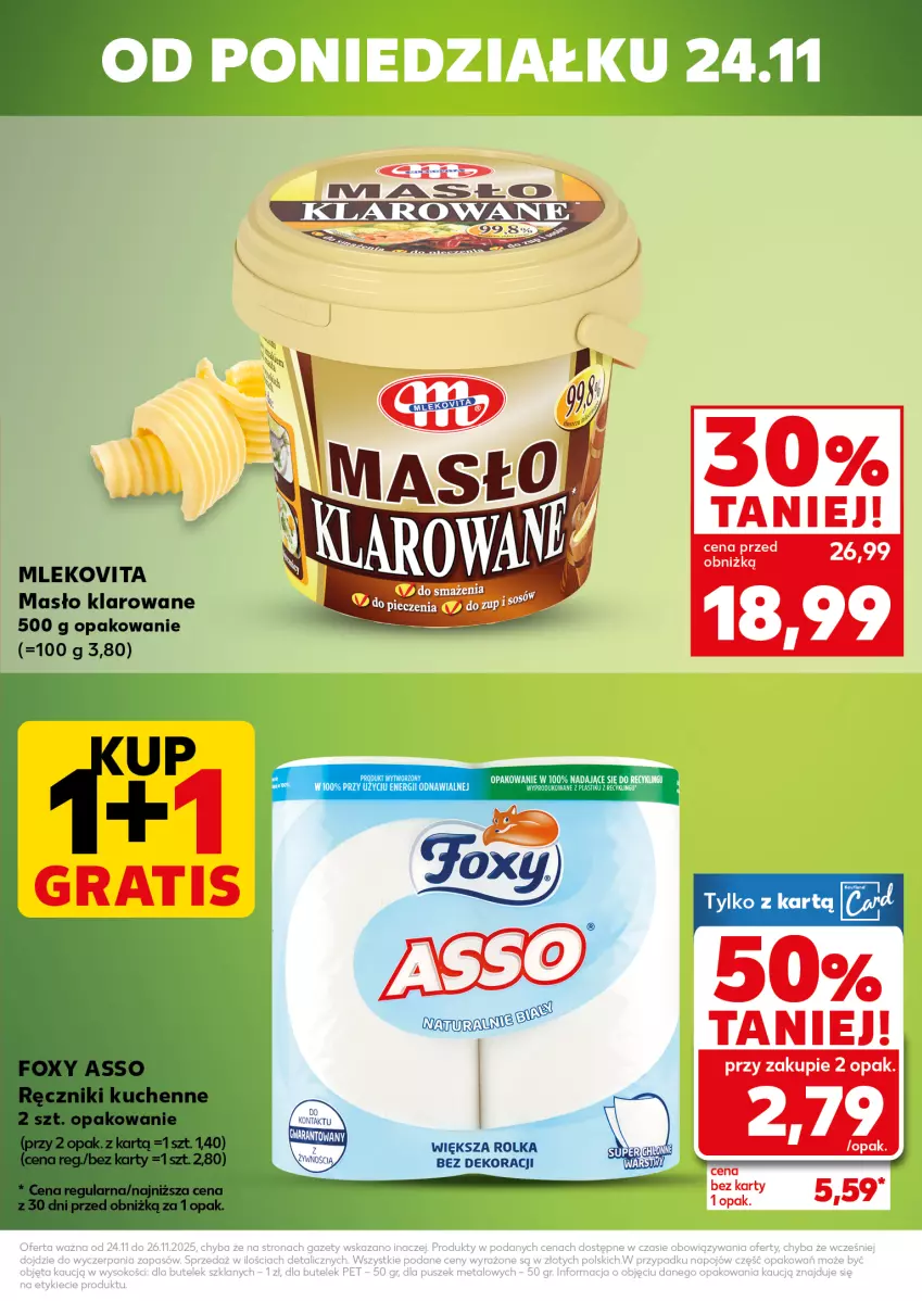 Gazetka promocyjna Kaufland - Mocny Start - ważna 24.11 do 26.11.2025 - strona 3 - produkty: Foxy, Gra, Masło, Masło klarowane, Mleko, Mlekovita, Ręcznik