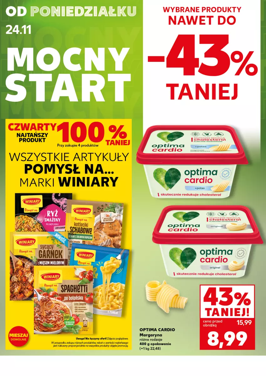 Gazetka promocyjna Kaufland - Mocny Start - ważna 24.11 do 26.11.2025 - strona 4 - produkty: Fa, Gin, Margaryna, Optima, Optima Cardio, Por, Waga, Winiary