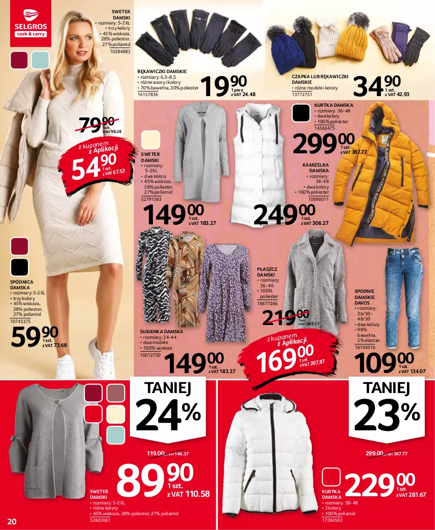 Gazetka promocyjna Selgros - Oferta przemysłowa - ważna 14.10 do 27.10.2021 - strona 20 - produkty: Czapka, Kamizelka, Kurtka, Płaszcz, Spódnica, Spodnie, Sukienka, Sweter, Wełna