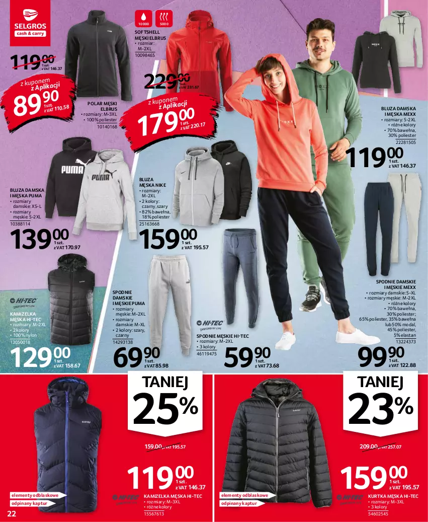 Gazetka promocyjna Selgros - Oferta przemysłowa - ważna 14.10 do 27.10.2021 - strona 22 - produkty: Bluza, Hi-Tec, Kamizelka, Kurtka, Mexx, Moda, Nike, Puma, Spodnie, Wełna