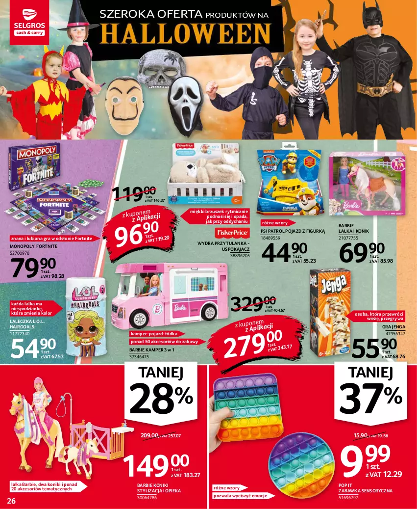 Gazetka promocyjna Selgros - Oferta przemysłowa - ważna 14.10 do 27.10.2021 - strona 26 - produkty: Barbie, Goal, Gra, Gry, L.O.L., Lalka, Monopoly, Pojazd, Psi Patrol, Zabawka