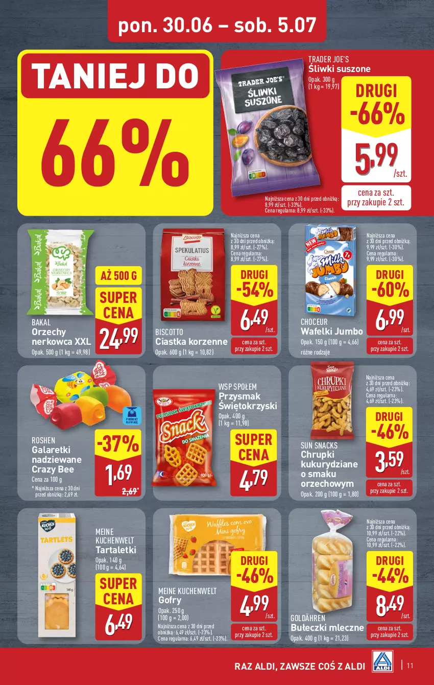 Gazetka promocyjna Aldi - Pełna oferta - ważna 30.06 do 05.07.2025 - strona 11 - produkty: Bułeczki, Bułeczki mleczne, Chrupki, Ciastka, Gala, Galaretki, Gofry, Tarta