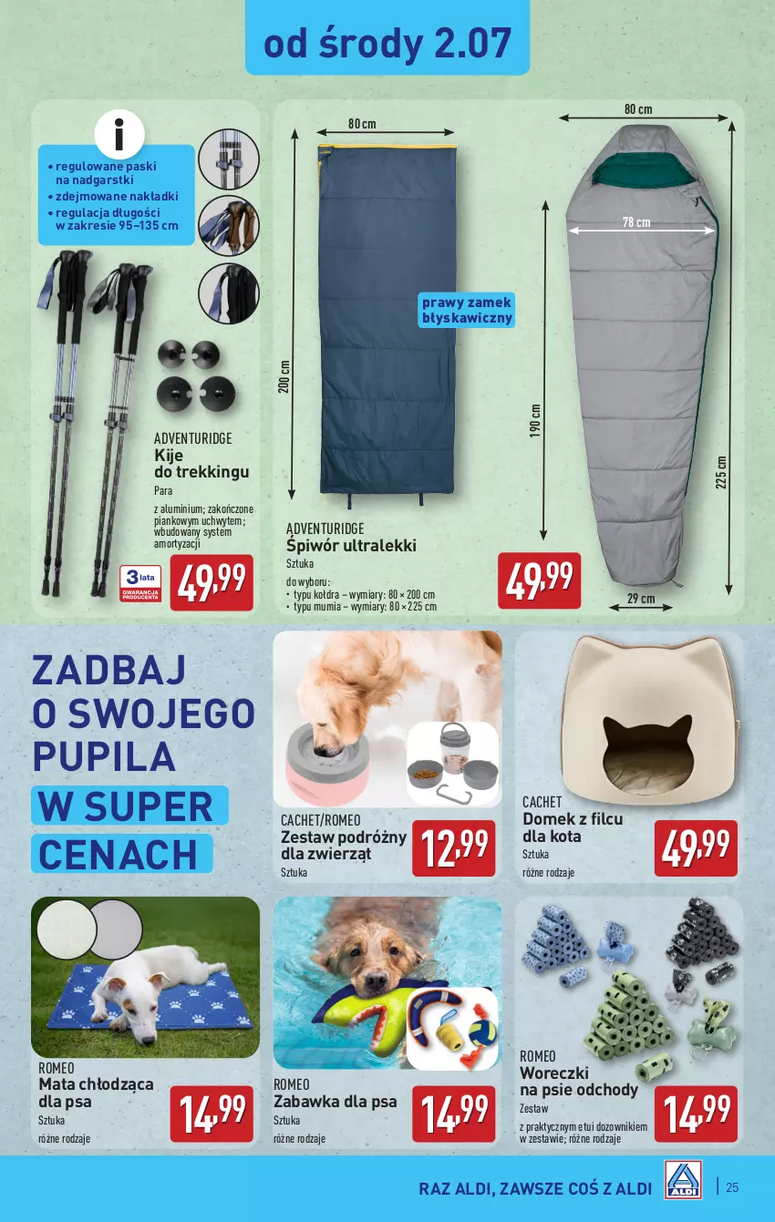 Gazetka promocyjna Aldi - Pełna oferta - ważna 30.06 do 05.07.2025 - strona 25 - produkty: Dozownik, Kije, Kołdra, Mata chłodząca, Zabawka