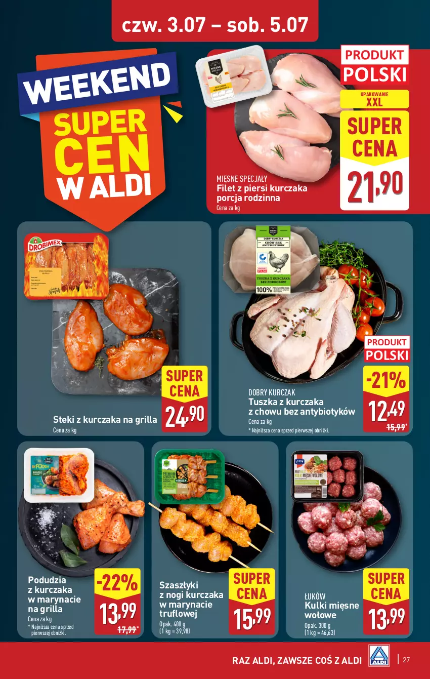 Gazetka promocyjna Aldi - Pełna oferta - ważna 30.06 do 05.07.2025 - strona 27 - produkty: Filet z piersi kurczaka, Grill, Kurczak, Mięsne specjały, Por, Stek, Tusz
