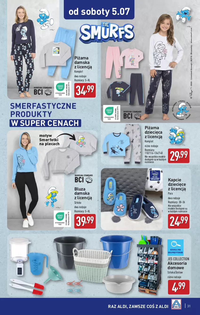 Gazetka promocyjna Aldi - Pełna oferta - ważna 30.06 do 05.07.2025 - strona 31 - produkty: Bluza, Dzieci, Fa, Kapcie, Piżama, Top