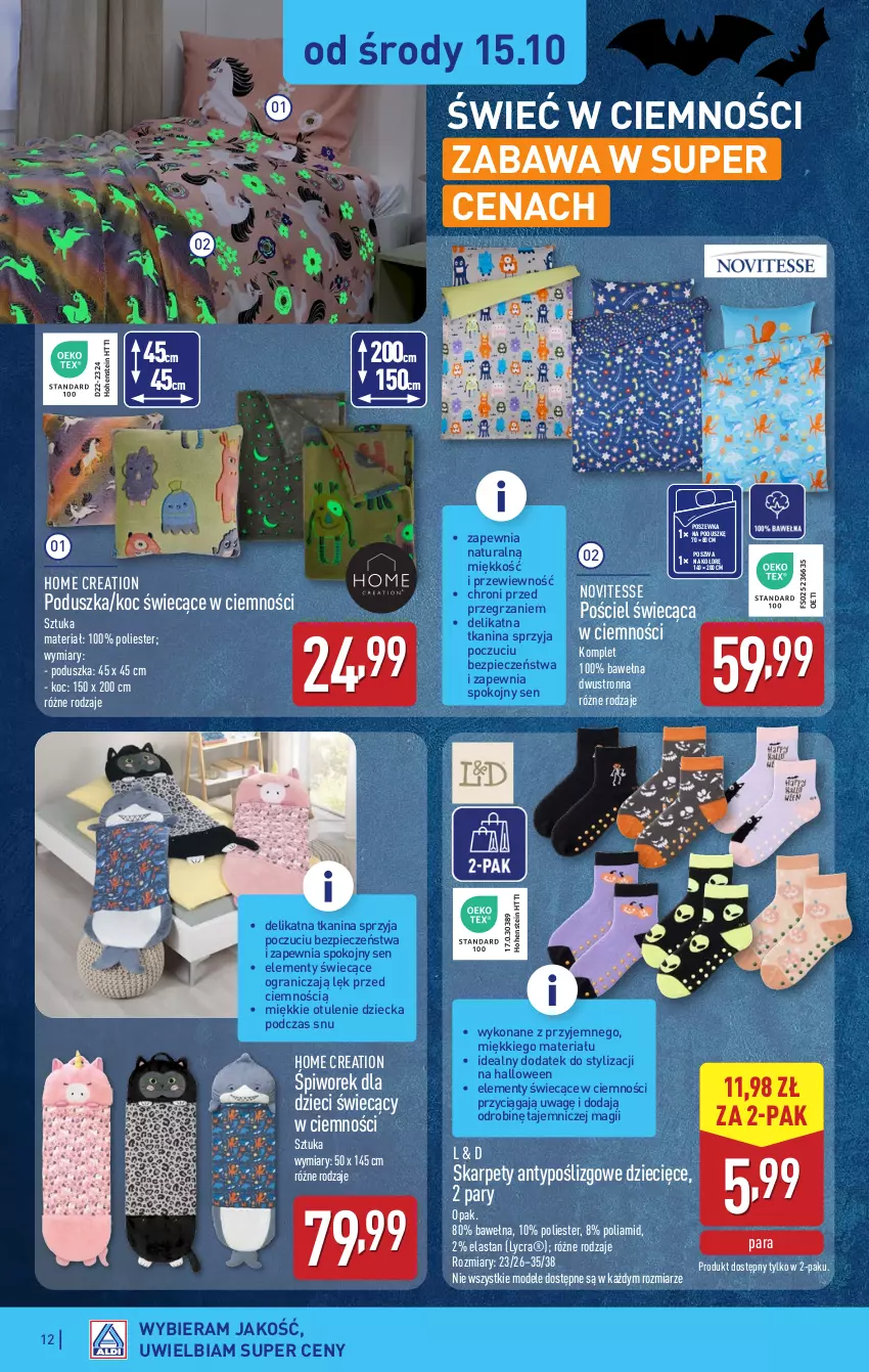 Gazetka promocyjna Aldi - Artykuły przemysłowe i tekstylia - ważna 13.10 do 18.10.2025 - strona 12 - produkty: Dzieci, Gra, Karp, Koc, Piec, Piwo, Poduszka, Pościel, Poszewka, Wełna