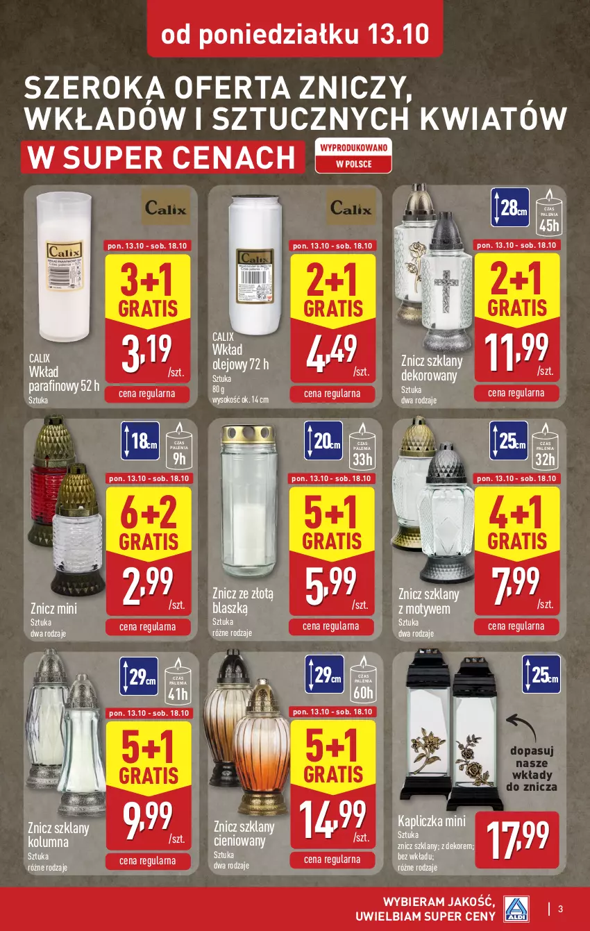 Gazetka promocyjna Aldi - Artykuły przemysłowe i tekstylia - ważna 13.10 do 18.10.2025 - strona 3 - produkty: Gra, Olej, Sok, Wkład olejowy, Znicz