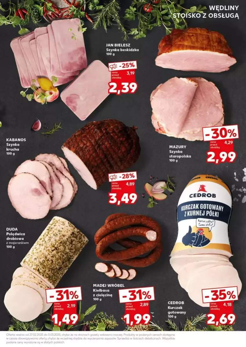 Gazetka promocyjna Kaufland - ważna 03.03 do 05.03.2025 - strona 11 - produkty: Duda, Kabanos, Kiełbasa, Kurczak, Polędwica, Szynka