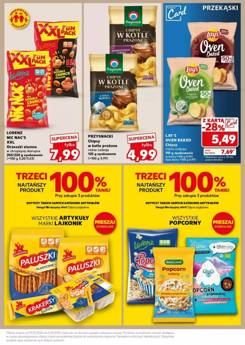 Gazetka promocyjna Kaufland - ważna 03.03 do 05.03.2025 - strona 22 - produkty: Chipsy, Fa, Lajkonik, Lorenz, Orzeszki, Orzeszki ziemne, Popcorn, Przysnacki, Waga