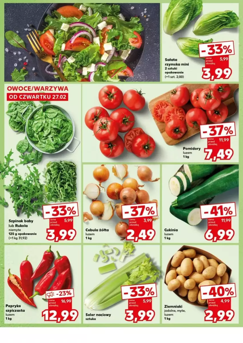 Gazetka promocyjna Kaufland - ważna 03.03 do 05.03.2025 - strona 4 - produkty: Cebula, Rukola, Seler naciowy, Szpic, Szpinak, Ziemniaki