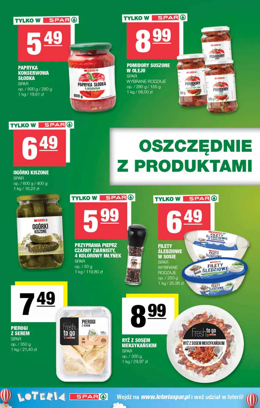 Gazetka promocyjna Spar - Spar - ważna 01.10 do 11.10.2023 - strona 10 - produkty: Gry, Olej, Pieprz, Pierogi, Pomidory, Ryż, Ser, Sos