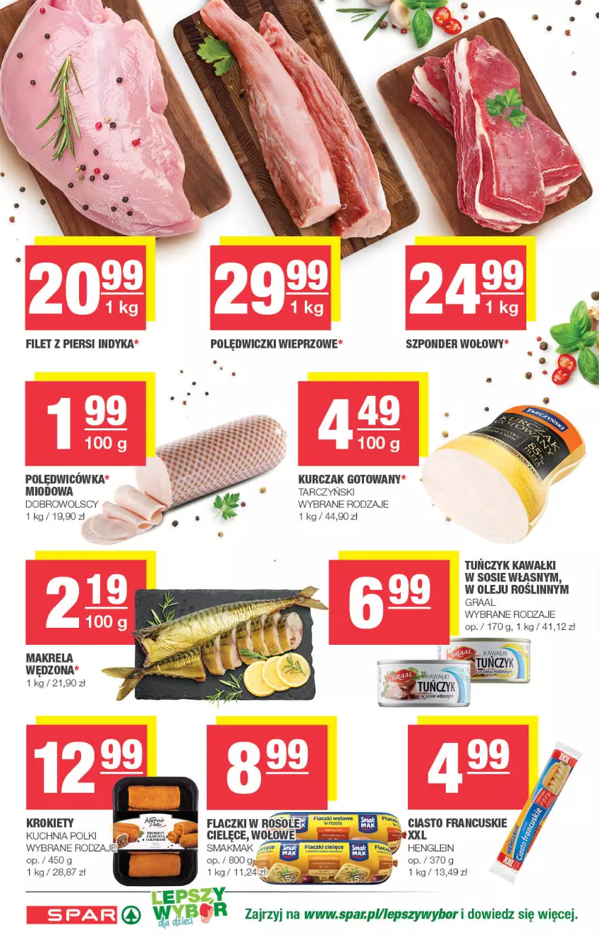 Gazetka promocyjna Spar - Spar - ważna 01.10 do 11.10.2023 - strona 4 - produkty: Ciasto francuskie, Filet z piersi indyka, Gra, Graal, Kawa, Krokiety, Kuchnia, Kurczak, Kurczak gotowany, Olej, Sos, Szponder wołowy, Tarczyński