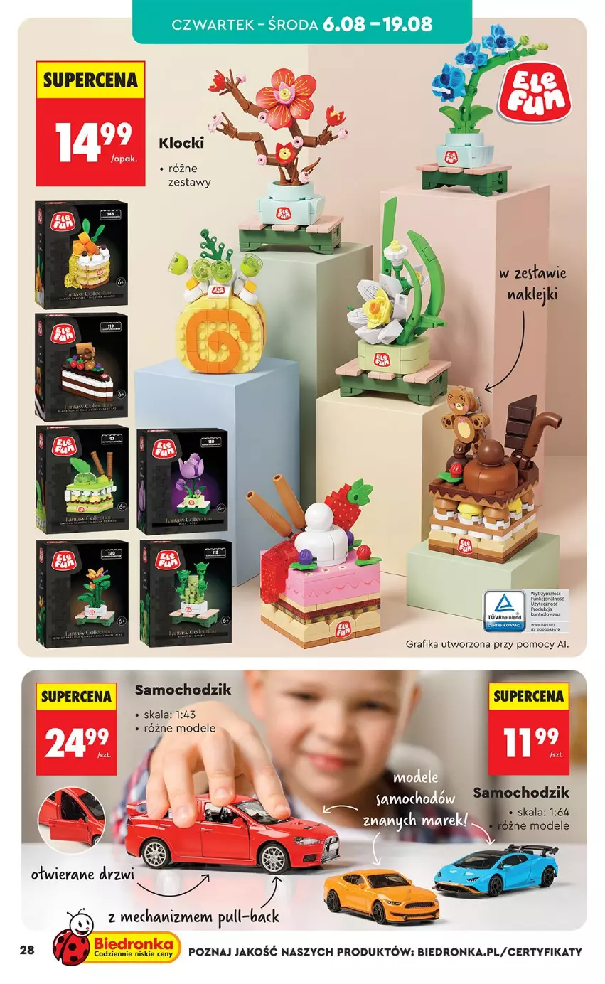 Gazetka promocyjna Biedronka - Okazje Tygodnia - ważna 03.08 do 15.08.2026 - strona 28 - produkty: Chodzik, Drzwi, Gra, Grafika, Klej, Klocki
