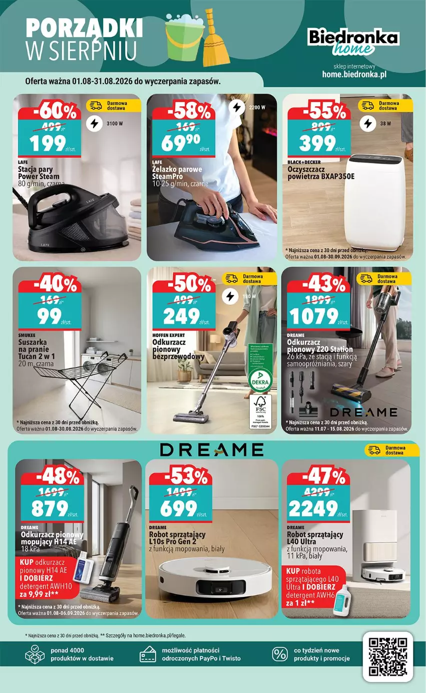 Gazetka promocyjna Biedronka - Okazje Tygodnia - ważna 03.08 do 15.08.2026 - strona 41 - produkty: Mop, Odkurzacz, Robot, Stacja pary