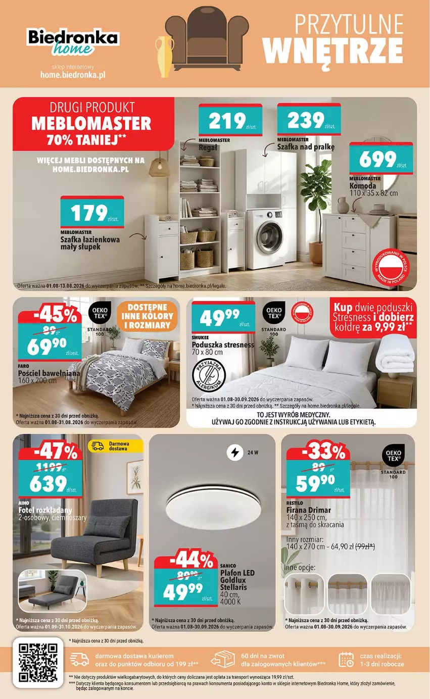 Gazetka promocyjna Biedronka - Okazje Tygodnia - ważna 03.08 do 15.08.2026 - strona 42 - produkty: Firana, Por, Słupek, Sport, Szafka, Szafka łazienkowa, Tran