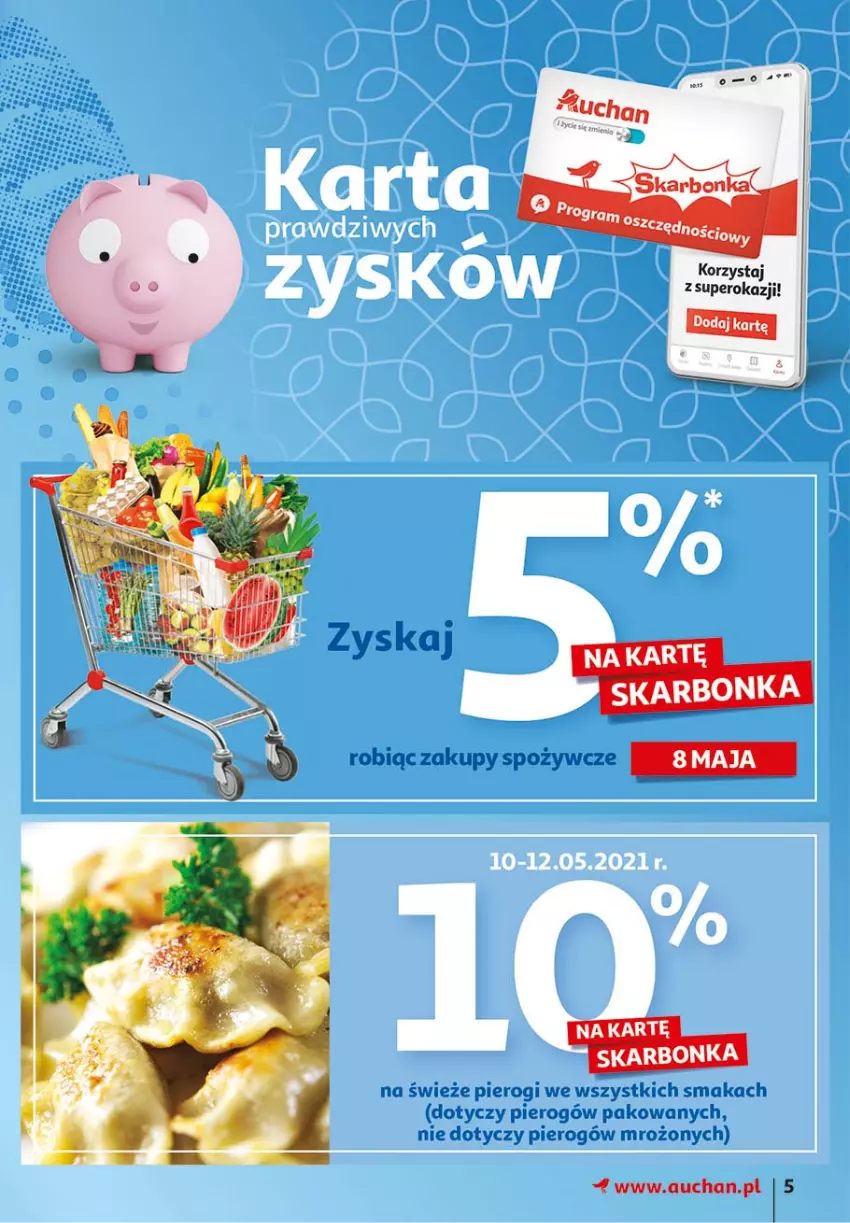 Gazetka promocyjna Auchan - 25 Urodziny #3 Hipermarkety - ważna 06.05 do 13.05.2021 - strona 5 - produkty: Pierogi