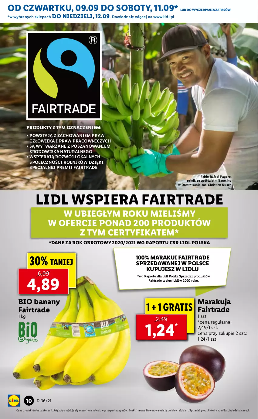 Gazetka promocyjna Lidl - GAZETKA - ważna 09.09 do 12.09.2021 - strona 10 - produkty: Banany, Fa, Gra, Por, Rolnik