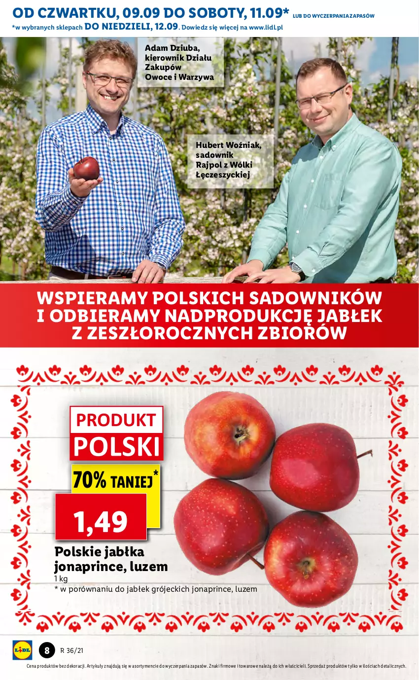 Gazetka promocyjna Lidl - GAZETKA - ważna 09.09 do 12.09.2021 - strona 8 - produkty: Jabłka, Owoce, Por, Warzywa