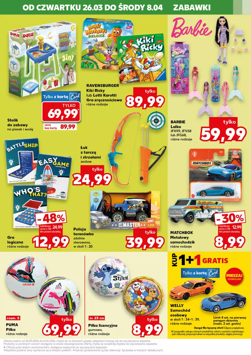Gazetka promocyjna Kaufland - Kaufland - ważna 26.03 do 08.04.2026 - strona 11 - produkty: Barbie, Burger, Chodzik, Gra, Por, Puma, Ravensburger, Samochód, Waga