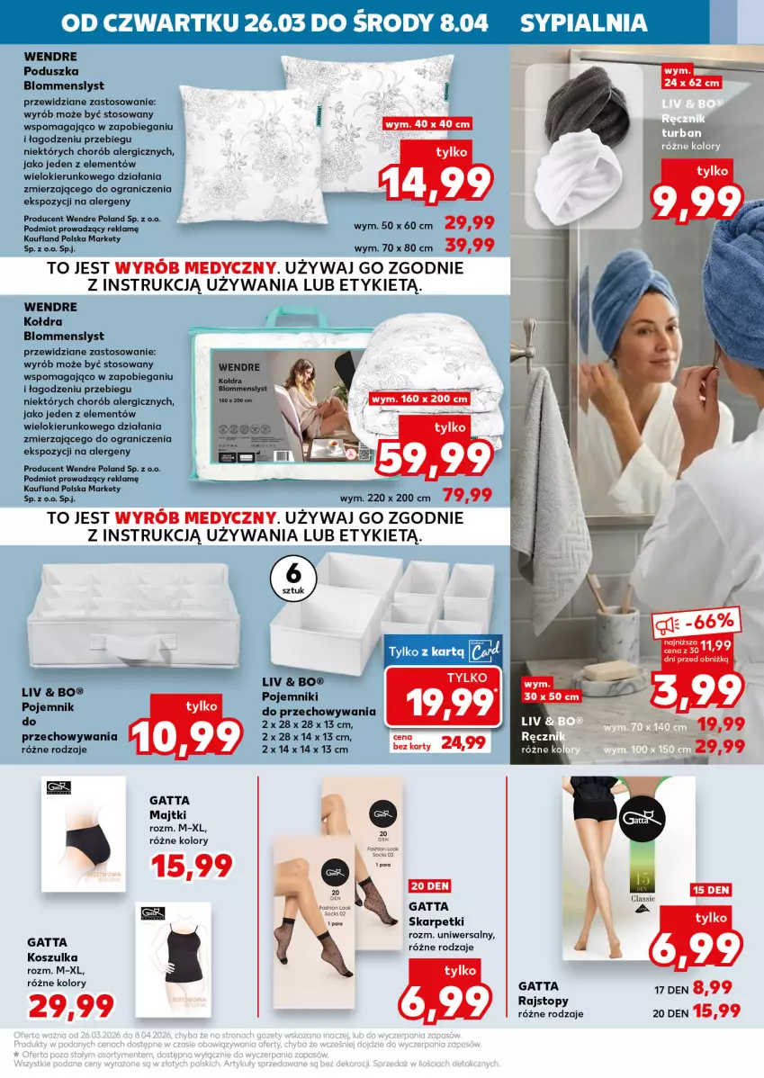 Gazetka promocyjna Kaufland - Kaufland - ważna 26.03 do 08.04.2026 - strona 13 - produkty: Fa, Gatta, Gra, Karp, Kołdra, Kosz, Koszulka, Poduszka, Pojemnik, Skarpetki, Sypialnia