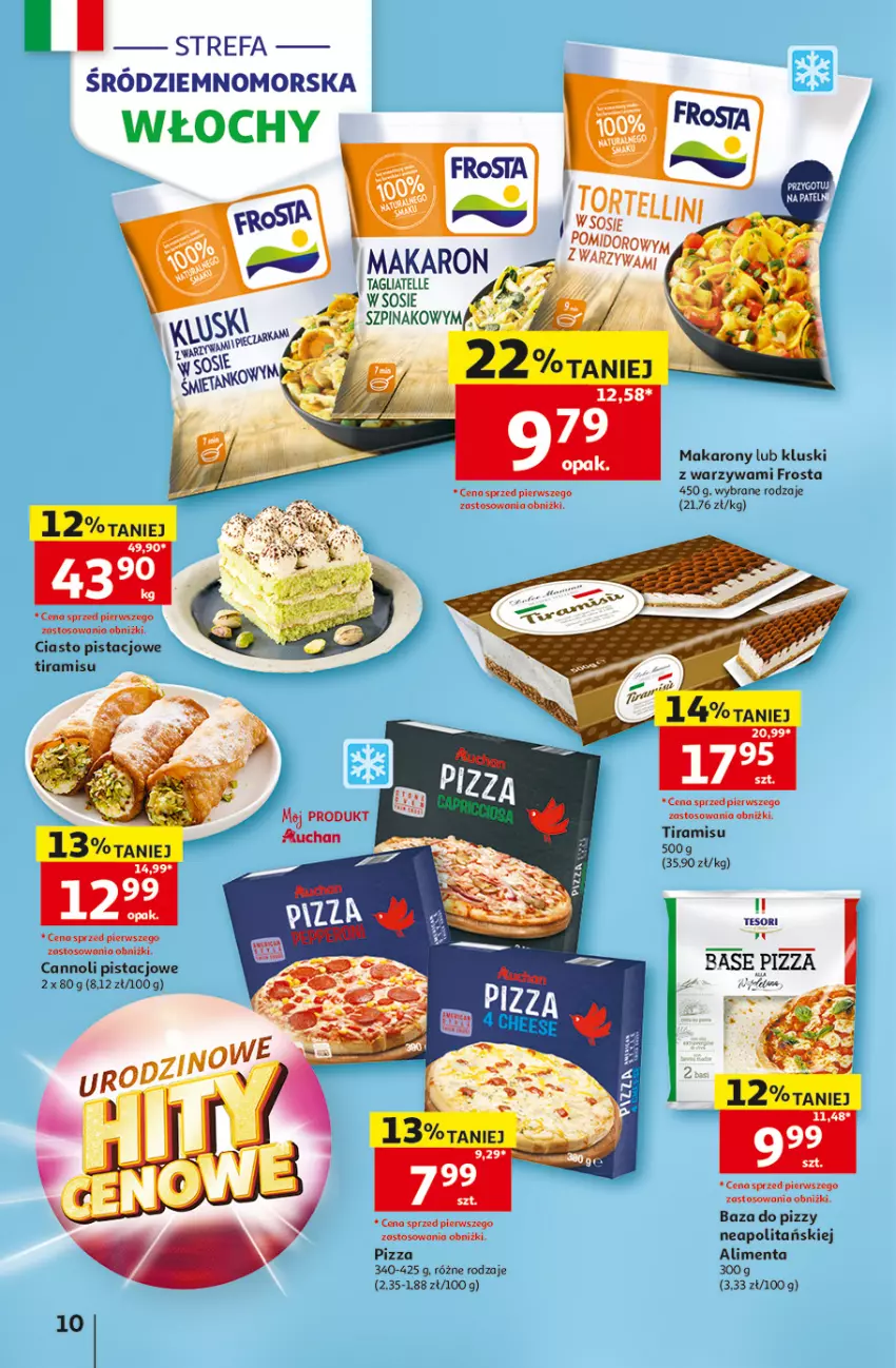 Gazetka promocyjna Auchan - 30 Lat Hipermarket - ważna 07.05 do 13.05.2026 - strona 10 - produkty: Fa, Frosta, Makaron, Pizza, Sos, Szpinak, Tagliatelle, Warzywa