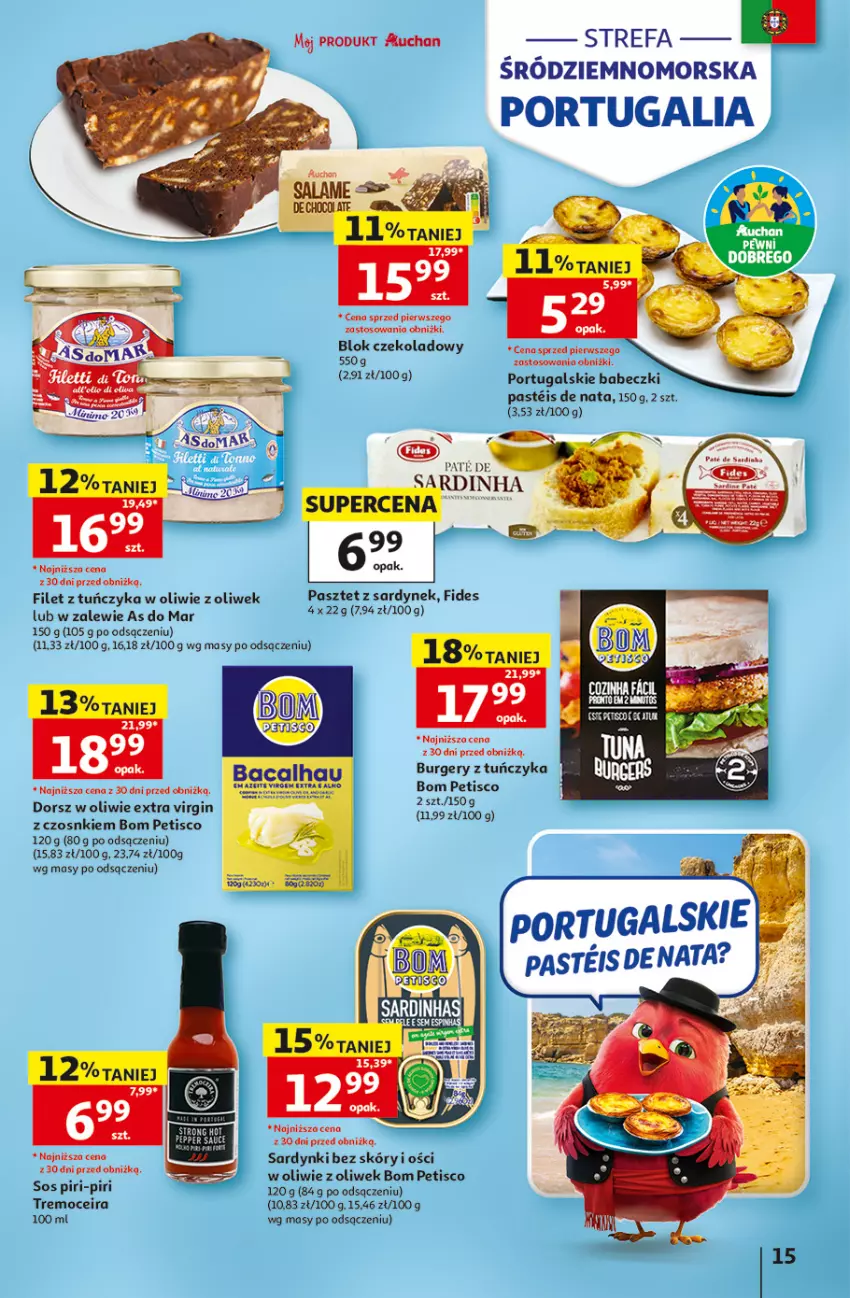 Gazetka promocyjna Auchan - 30 Lat Hipermarket - ważna 07.05 do 13.05.2026 - strona 15 - produkty: Babeczki, Burger, Dorsz, Fa, Gaga, Gin, Pasztet, Por, Sardynki, Sos, Tuńczyk