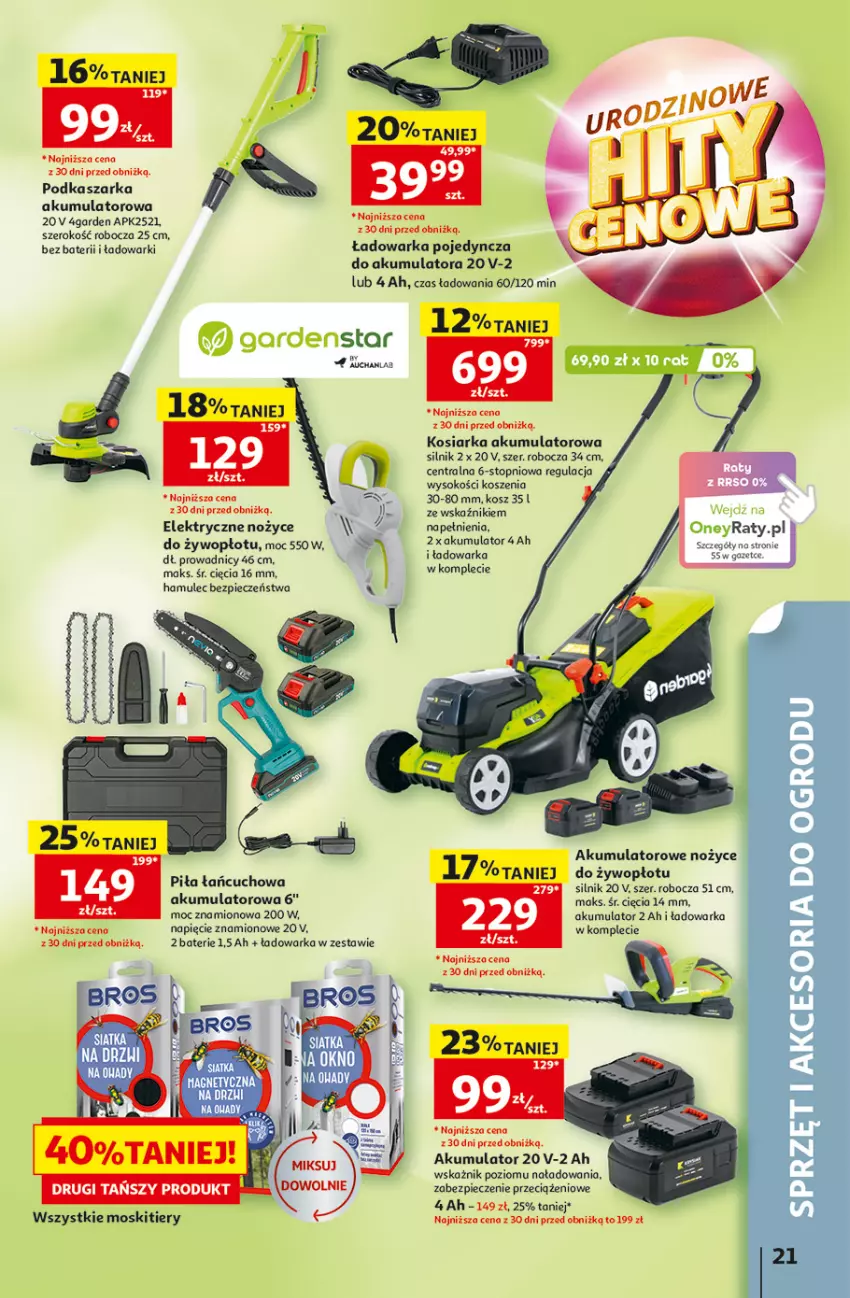 Gazetka promocyjna Auchan - 30 Lat Hipermarket - ważna 07.05 do 13.05.2026 - strona 21 - produkty: Akumulator, K2, Kasza, Kosiarka, Kosz, Mule, Noż, Nożyce, Piec, Sok, Top, Warka