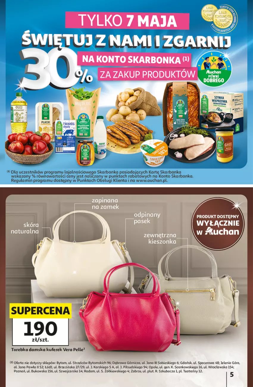 Gazetka promocyjna Auchan - 30 Lat Hipermarket - ważna 07.05 do 13.05.2026 - strona 5 - produkty: Acer, Cars, Sos, Torebka, Twaróg