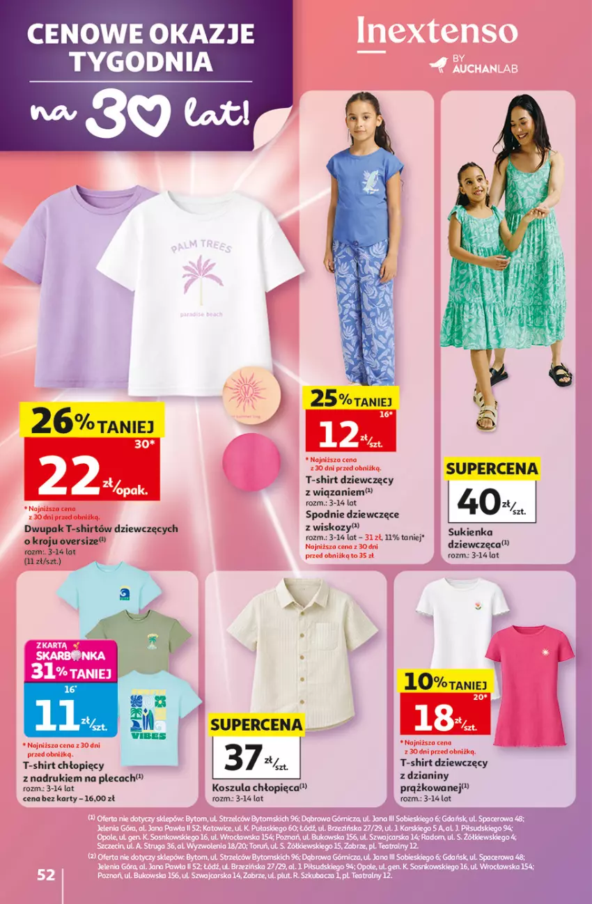 Gazetka promocyjna Auchan - 30 Lat Hipermarket - ważna 07.05 do 13.05.2026 - strona 52 - produkty: Kosz, Koszula, Spodnie, T-shirt